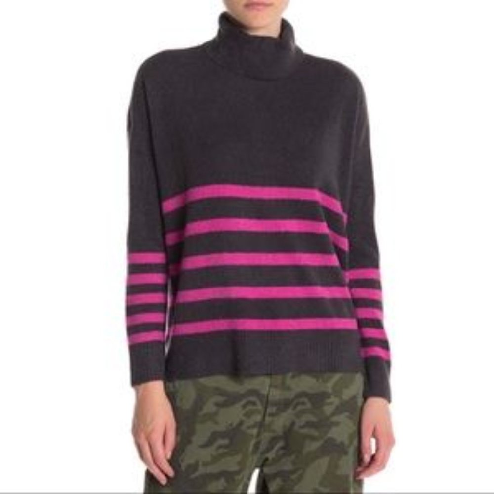 Vince Camuto Striped Turtleneck Sweater